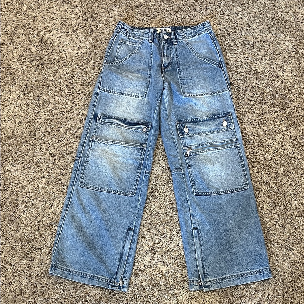 We the Free crvy Blue Cargo Jeans